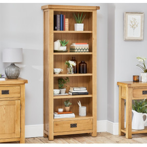 Rustic Oak : Kệ Sách 5 Tầng + 1 Hộc Kéo - 60 x 180cm